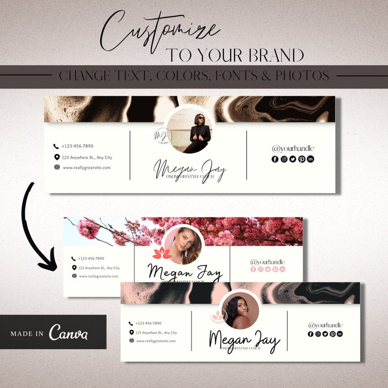 3 Professional Looking Canva Email Signature Templates for Gmail or Outlook image 3