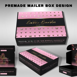 DESIGN ONLY| Box Design Customized to Your Business| Box Design for Wig or Hair Extensions Boutique| Lashes| Clothing| Lux Subscription Box