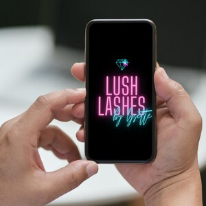Bundle med mallar för neonlogotyper | Logotypdesign för skönhetsföretag för frisör, nageltekniker, peruker, skönhetsbarer, salonger, PMU, kroppskonturer och fransar bild 4