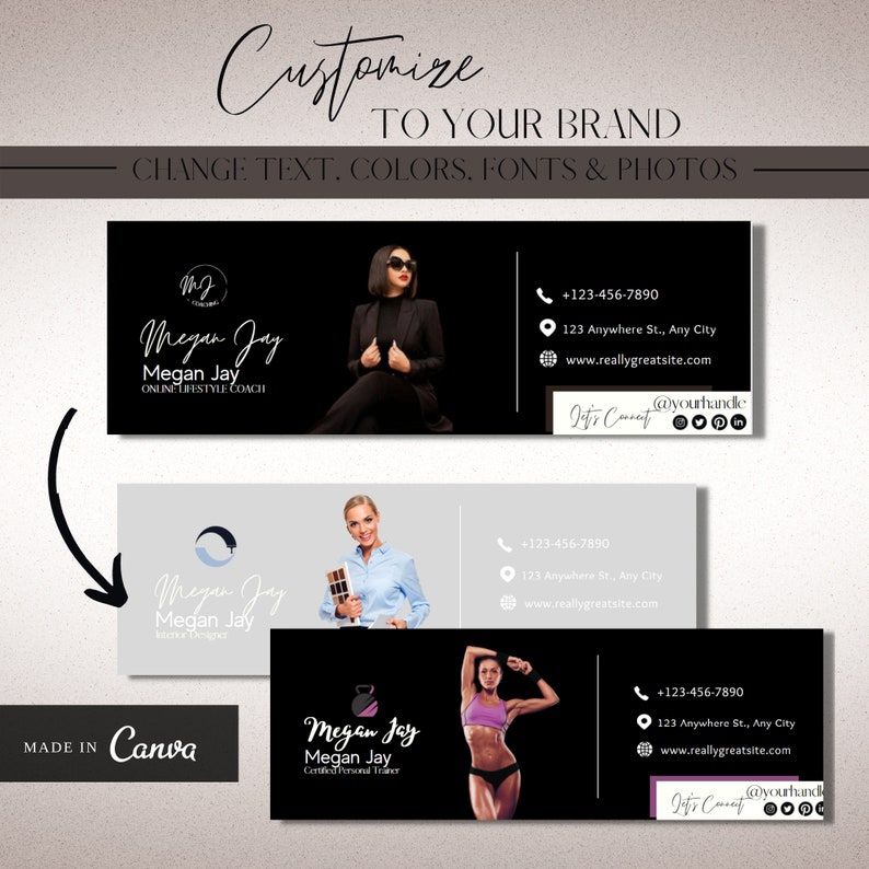 3 Professional Looking Canva Email Signature Templates for Gmail or Outlook image 4