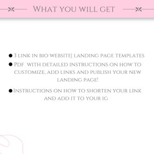Glam Link in Bio Template, Instagram Landing Page, Entrepreneur Landing Page Website, IG Link in Bio, Lead Magnet, Canva Template image 6