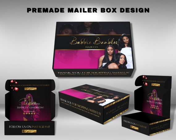 DESIGN ONLY Box Design Customized to Your Business Box Design for Wig or  Hair Extensions Boutique Lashes Clothing Lux Subscription Box -  Canada