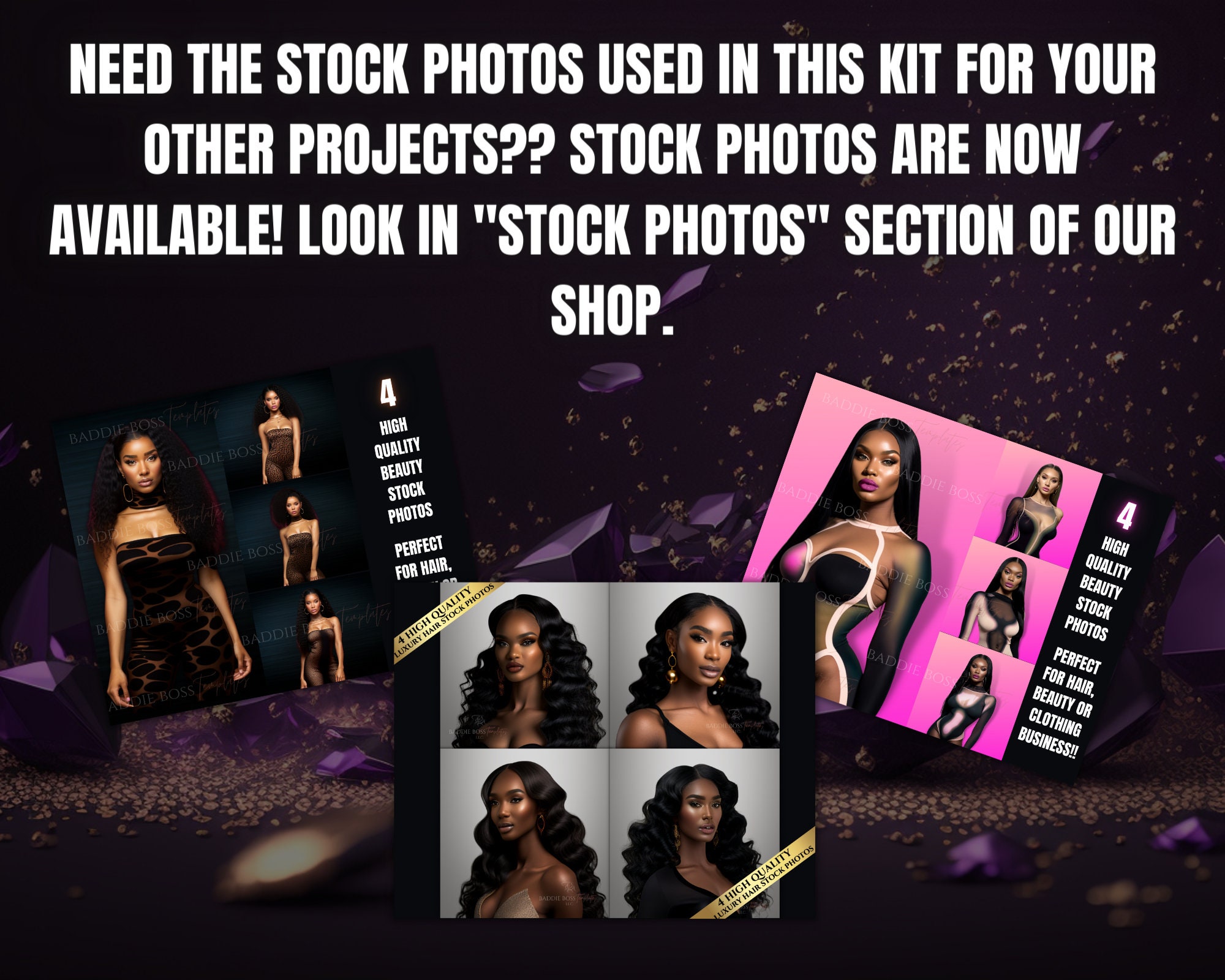 DIY Hair site Banner Kit Shopify Wix Hair Extensions or Etsy