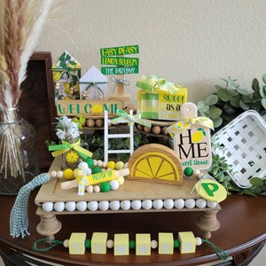 Limone Tiered Tray Decor, Summer Decor, Home Decor, Summer Tiered Tray, Everyday Home Decor, Sweet as a Lemon, Home sweet home, Tiered Tray