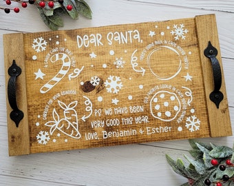 Cookies For Santa Tray, Santa Cookie Tray, Christmas Eve, Treats for Santa, Cookie Tray, Reindeer Tray, Christmas Decor, Santa's Cookie Tray