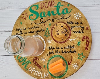 Cookies For Santa Tray, Santa Cookie Tray, Christmas Eve, Treats for Santa, Cookie Tray, Reindeer Tray, Christmas Decor, Santa's Cookie Tray