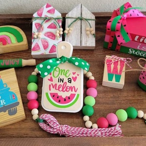Watermelon Tiered Tray Decor Bundle, Summer Decor, Home Decor, Summer Tiered Tray Bundle, Life is Sweet, One in a Melon, Tiered Tray Bundle