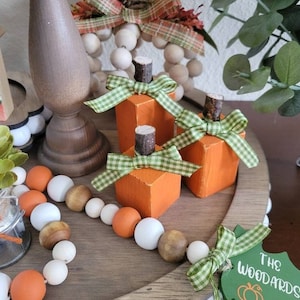 Fall Pumpkin Trio, Fall Wooden Pumpkins, Fall Home Decor, Tiered Tray Decor, Tiered Tray, Fall Pumpkins, Wooden Fall Decor, Shelf Sitter