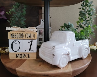 Wooden block perpetual calendar, Wooden calendar set, Handmade home decor, Perpetual calendar, Personalized calendar, Home & office, Rustic