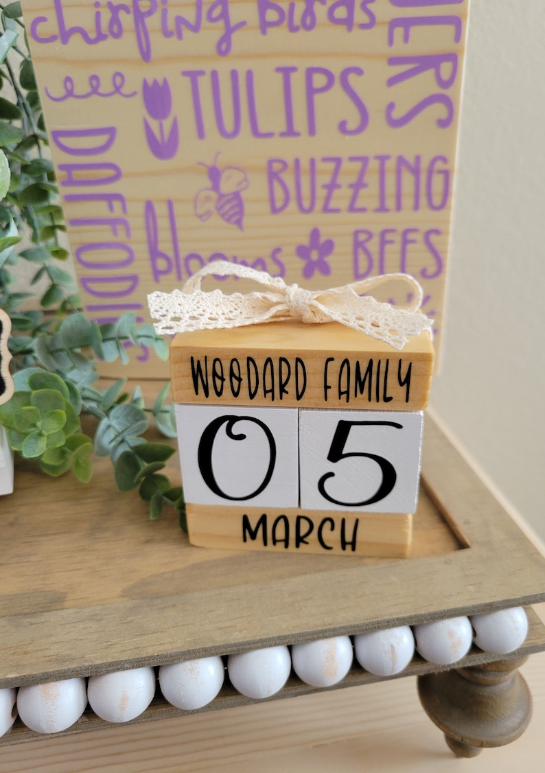 Wooden Block Perpetual Calendar Wooden Calendar Set Handmade Etsy Wooden Block Perpetual Calendar Wooden Calendar Set Handmade Etsy