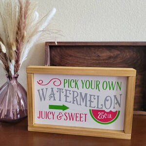 Watermelon sign, Summer decor, Pick your own watermelon sign, Summer, Farmhouse sign, Shelf decor, Wood home decor, Watermelon home decor