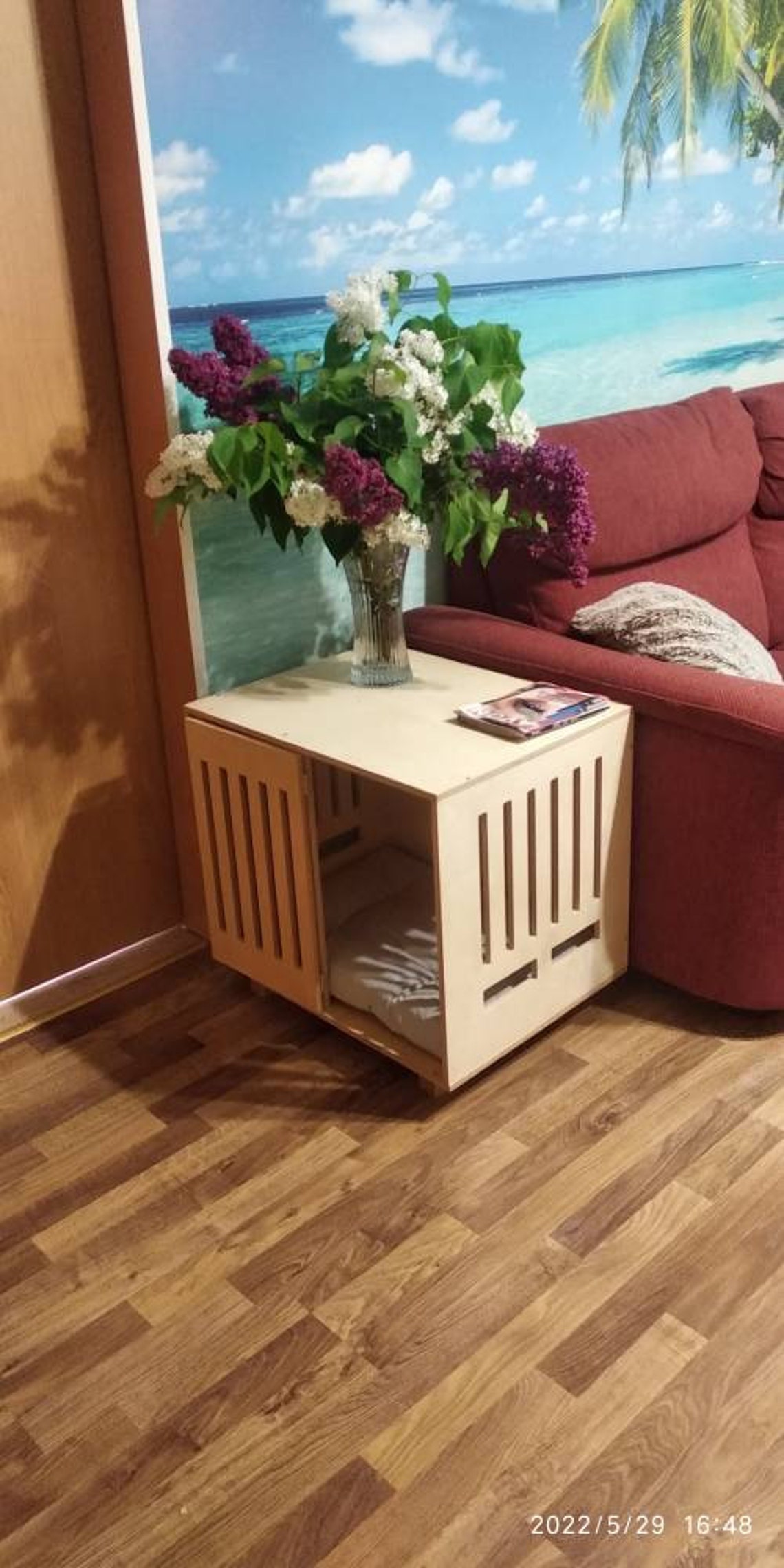 Modern Dog Crate With Hinged Door With a Latch. Dog Kennel - Etsy - Modern Dog Crate Door Opening Mechanism