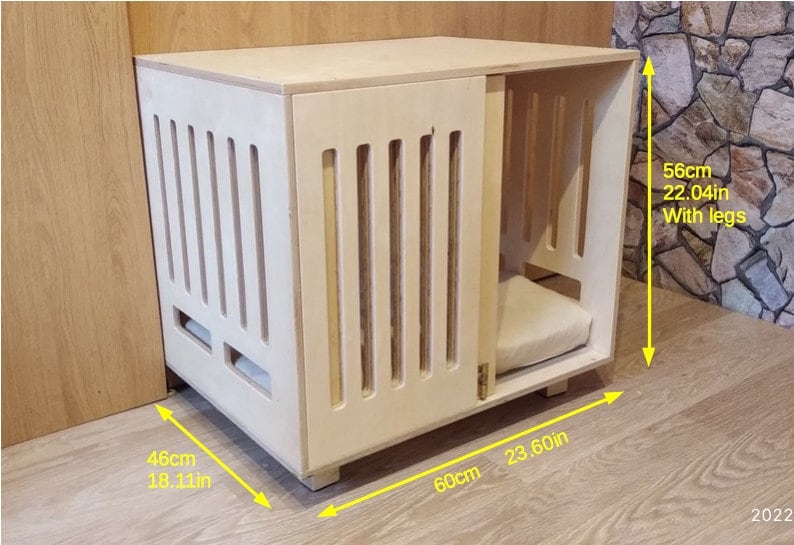 Modern Dog Crate With Sliding Door With a Latch. Dog Kennel Etsy