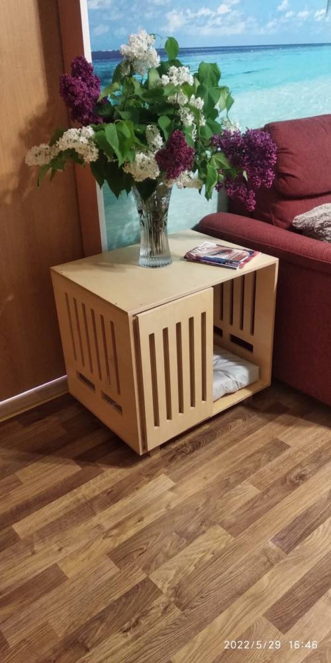 Picture of Modern Dog Crate With Hinged Door With a Latch. Dog Kennel - Etsy