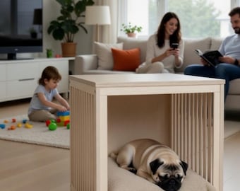 Cuccia per cani da interno. Gabbia per cani in betulla baltica: SENZA PORTA