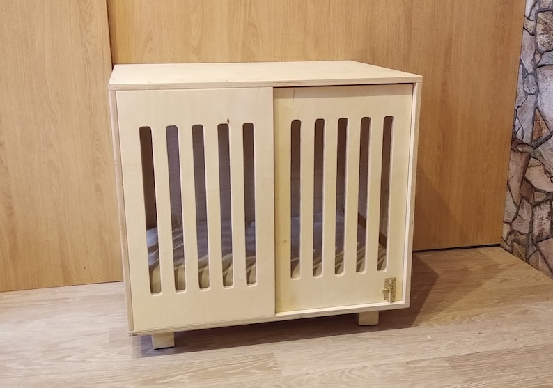 Modern Dog Crate With Sliding Door With a Latch. Dog Kennel Etsy