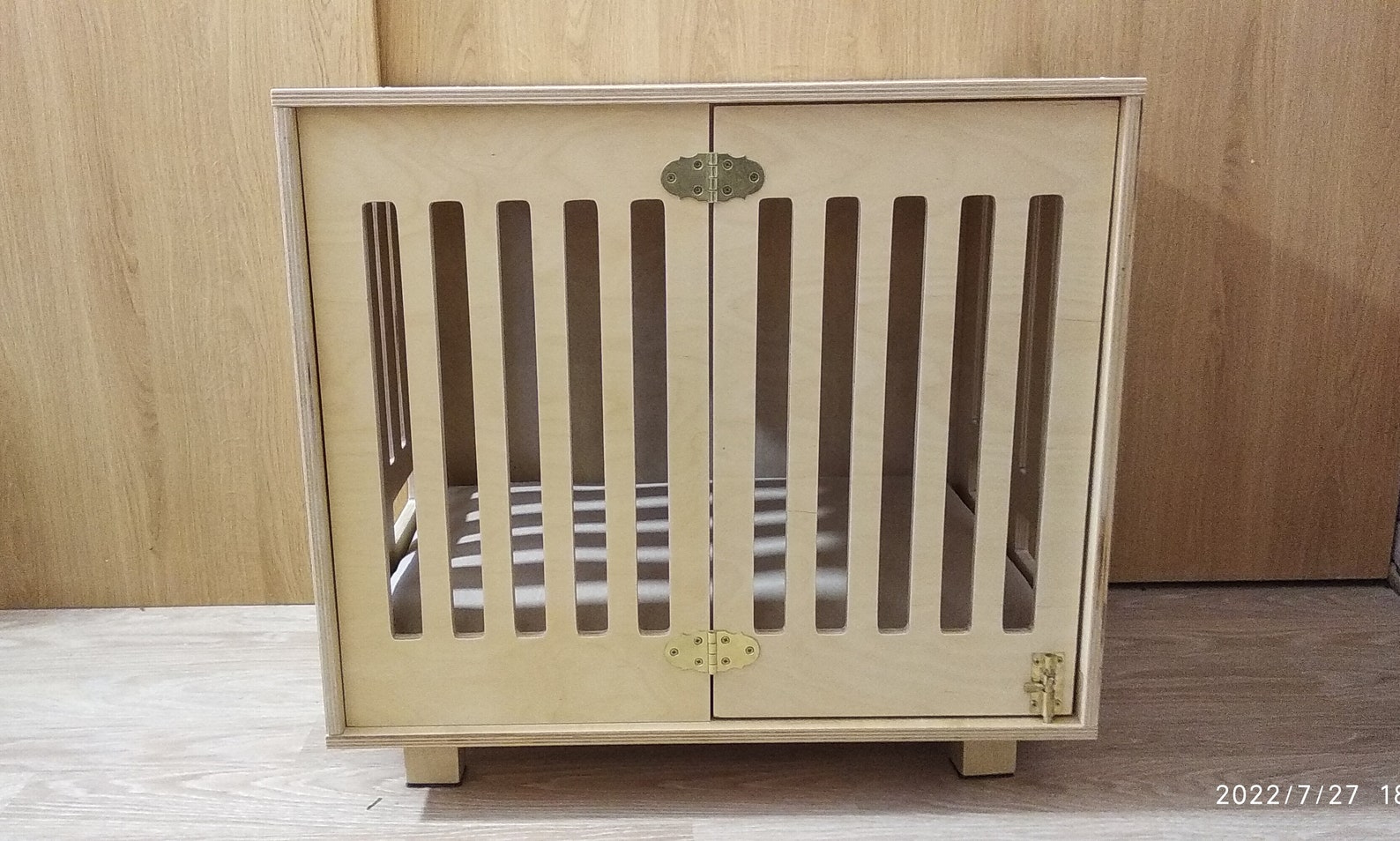 Image showcasing Modern Dog Crate With Hinged Door With a Latch. Dog Kennel - Etsy