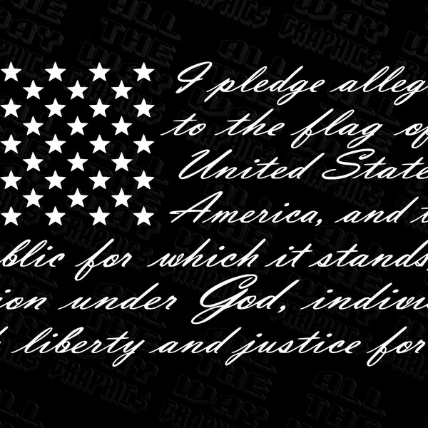 American Flag Pledge Of Allegiance Vinyl Decal - Patriotic Car Truck Window US019