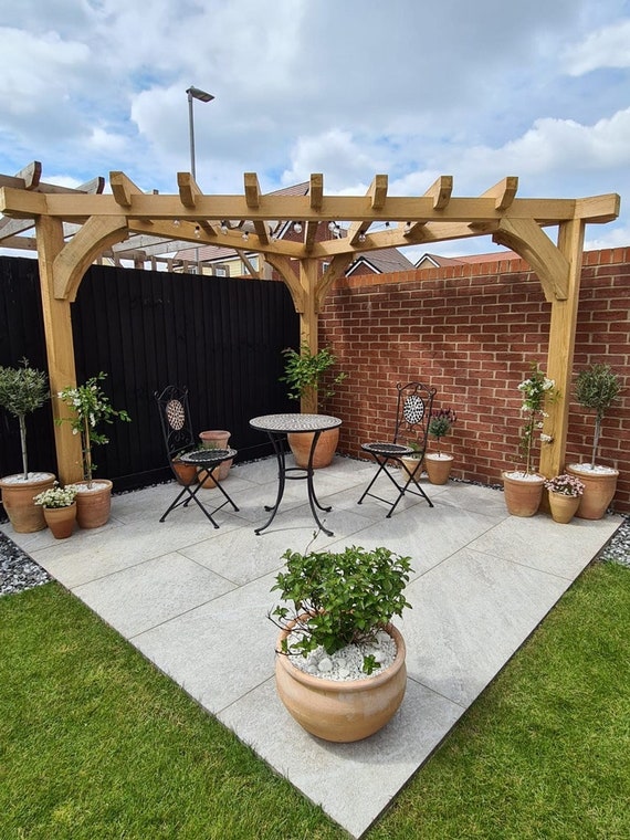 Corner Oak Pergola 2.5m Handmade Etsy UK
