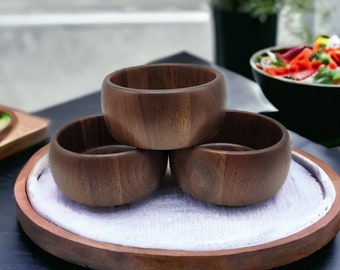 Vintage 3 Piece Heirloom Walnut by Didware Wood Bowls