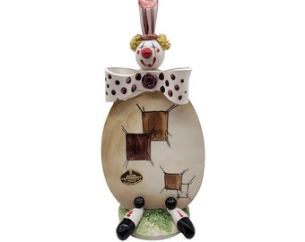 Nuova Capodimonte Flat Clown Signed W. Cabrelli Italy