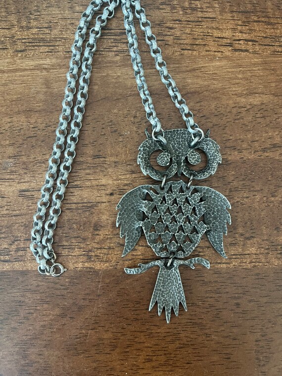 MCM Articulated Owl Large Statement Necklace - image 2