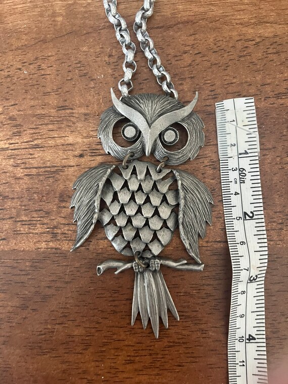 MCM Articulated Owl Large Statement Necklace - image 3