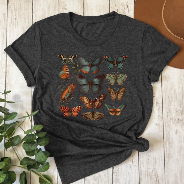 Vintage Butterfly Shirt, Moth T-Shirt, Butterfly Cocoon Tee, Botanical Shirt, Entomologist T-Shirt, Butterfly Lover Shirt, Entomology Shirt