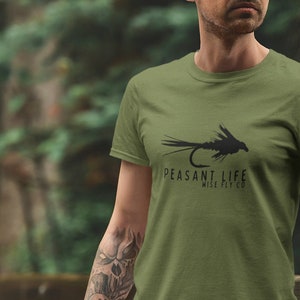 Peasant Life Unisex T-Shirt | Funny Fishing Shirt | Pheasant Tail Flies | Great Gift Fly Fisherman | Womens Fly Fishing | Mens Fly Fishing