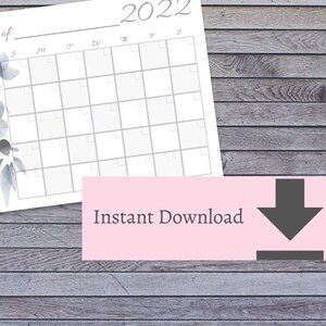 Printable Monthly Calendar | Black and White - Etsy