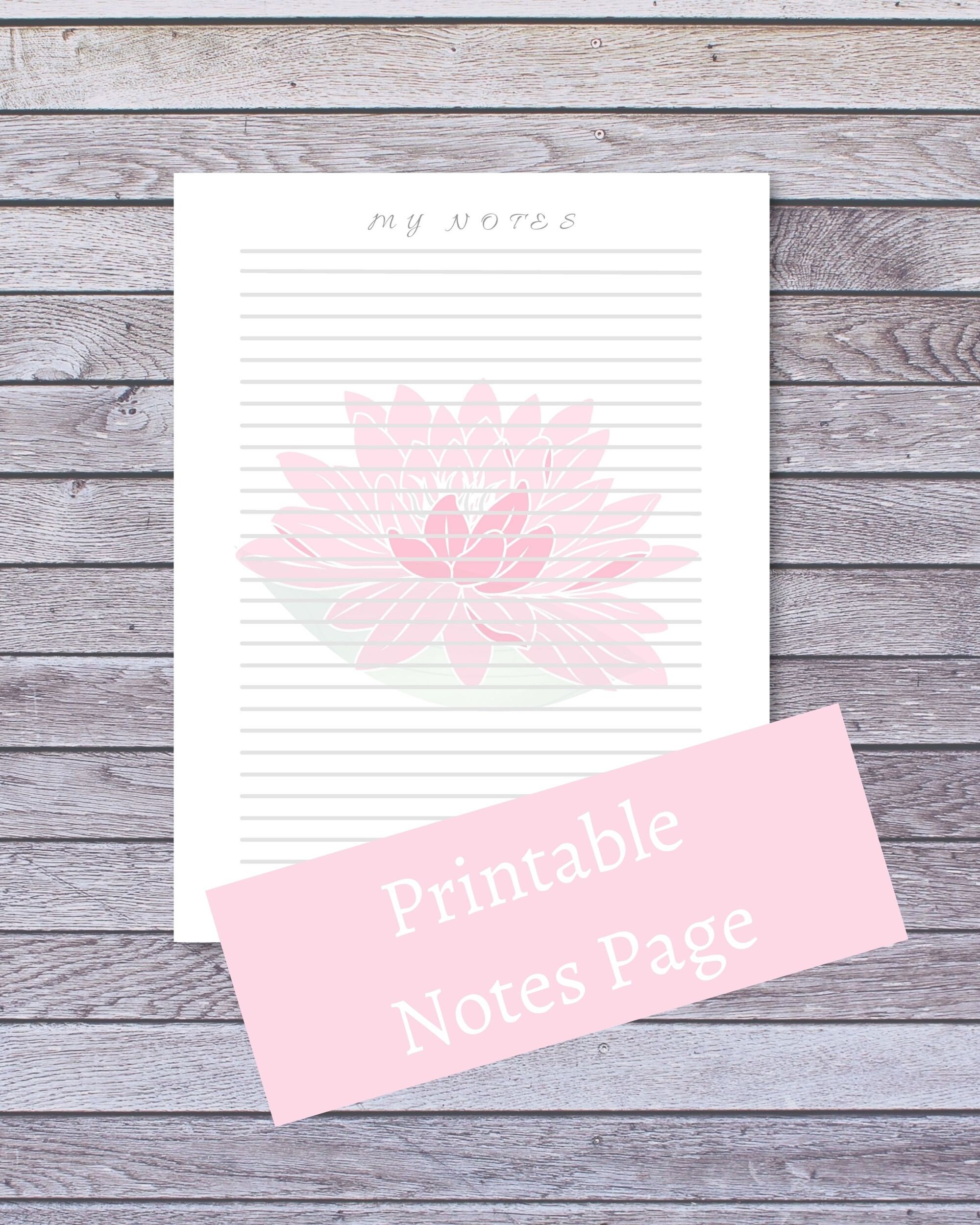 Printable Notes Page - Etsy
