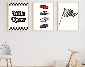 Printable Race Car kids room, Prints Set of 3 Wall Art, Boys Playroom Decor, Race Car Poster Boys Bedroom Decor, Race Car Prints for Boys