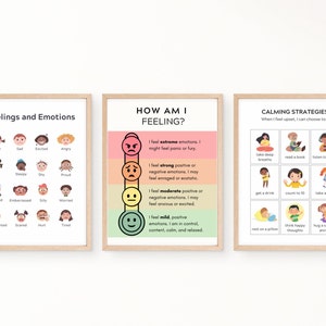 Feelings Poster, Calming Techniques, Calming Corner, Emotions Chart, Classroom Decor, Montessori Homeschool Decor, Feelings Print, Printable