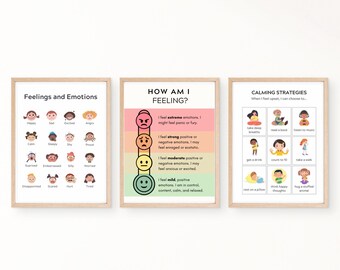 Feelings Poster, Calming Techniques, Calming Corner, Emotions Chart, Classroom Decor, Montessori Homeschool Decor, Feelings Print, Printable