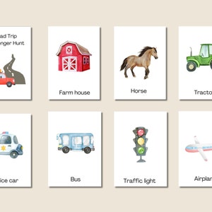 Búsqueda del tesoro en viajes por carretera para niños, actividad de viaje para niños, juego de autos imprimible y búsqueda del tesoro en viajes por carretera, IMPRIMIBLE