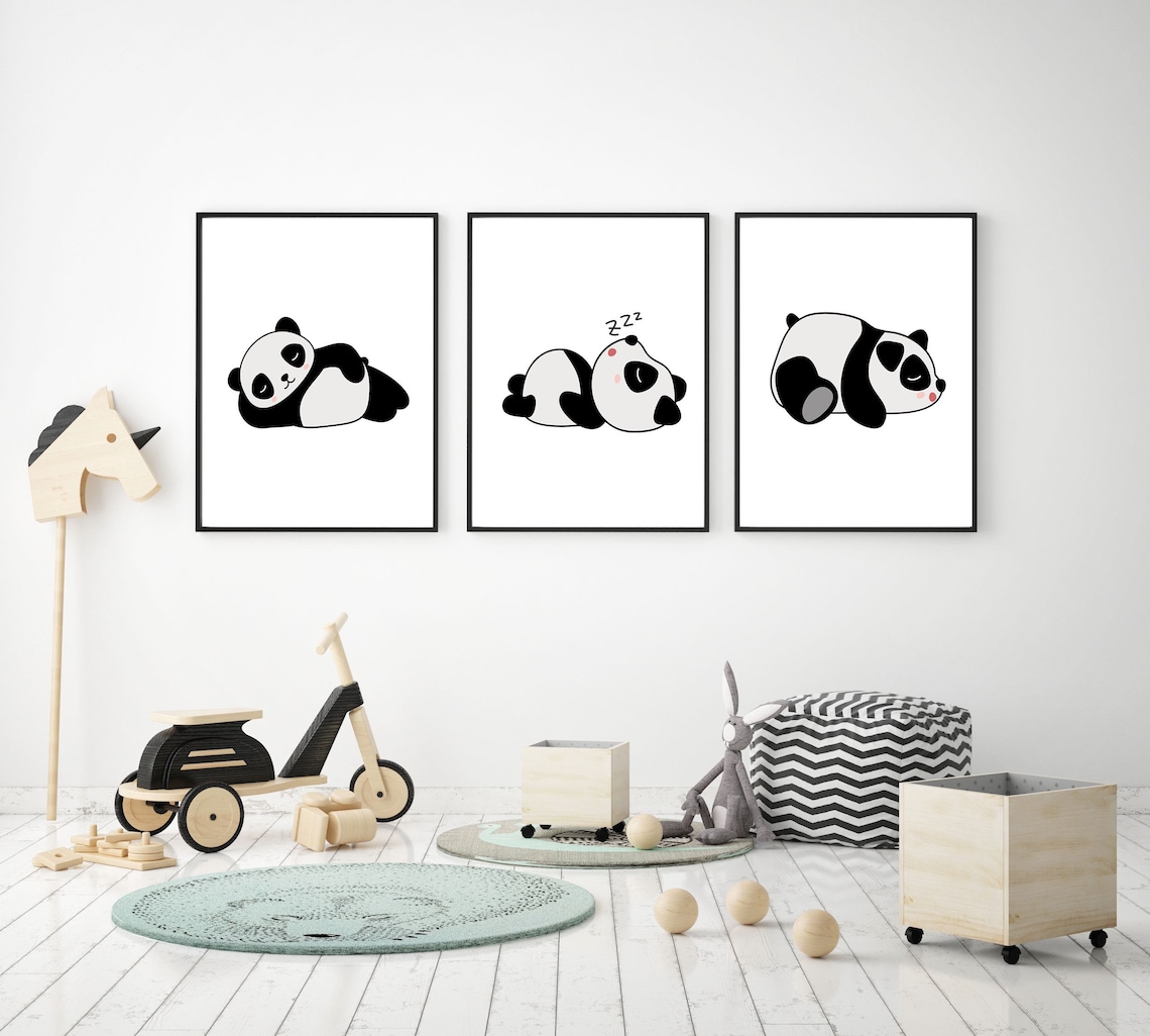 Panda Printable Wall Art - Black and White Wall Art - Panda Print ...