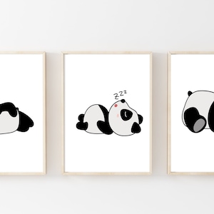 Panda printable wall art - Black and white wall art - Panda print  - Panda wall art - Black and white nursery- Minimalist nursery Decor