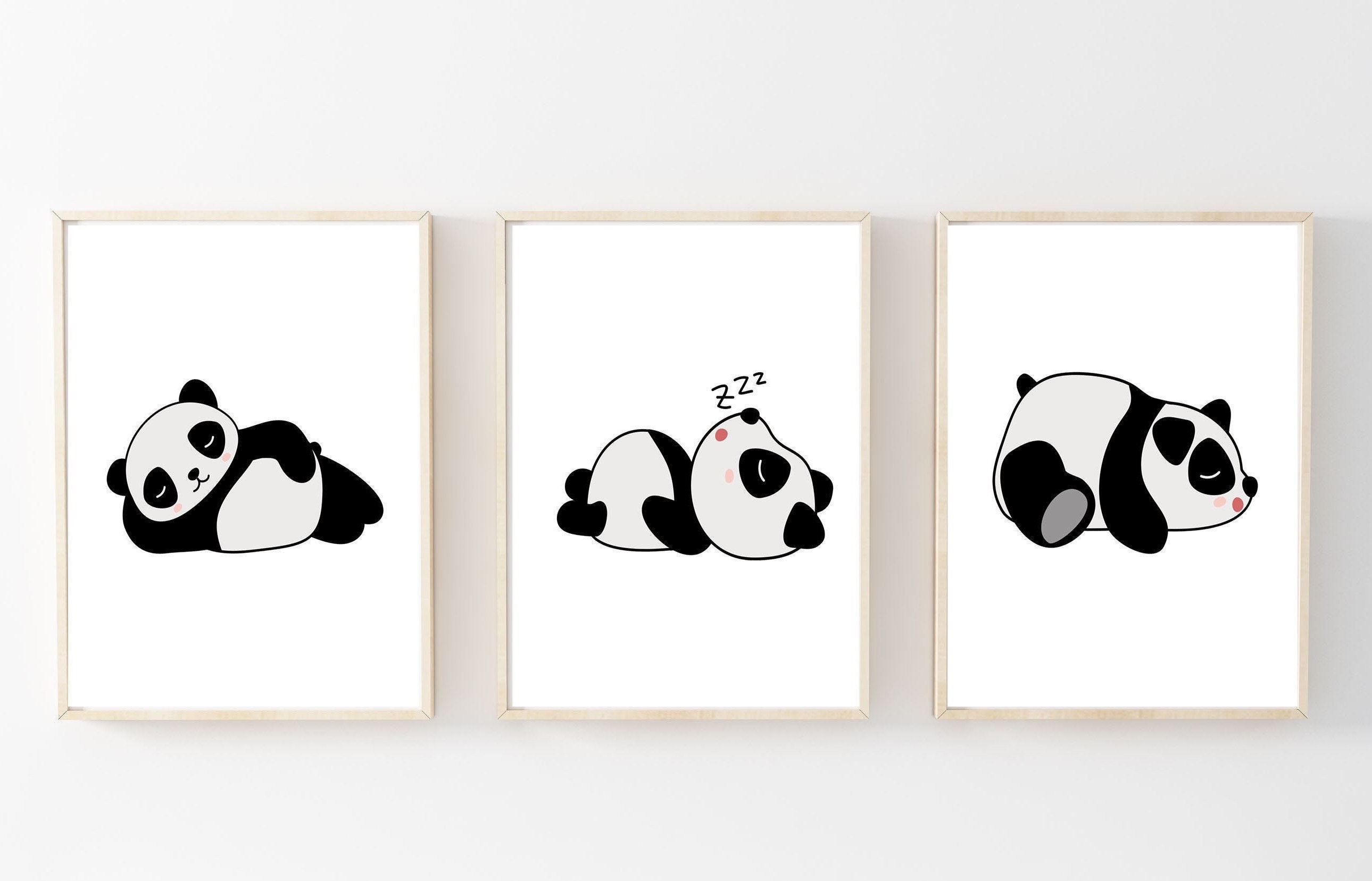 Panda Printable Wall Art - Black and White Wall Art - Panda Print ...