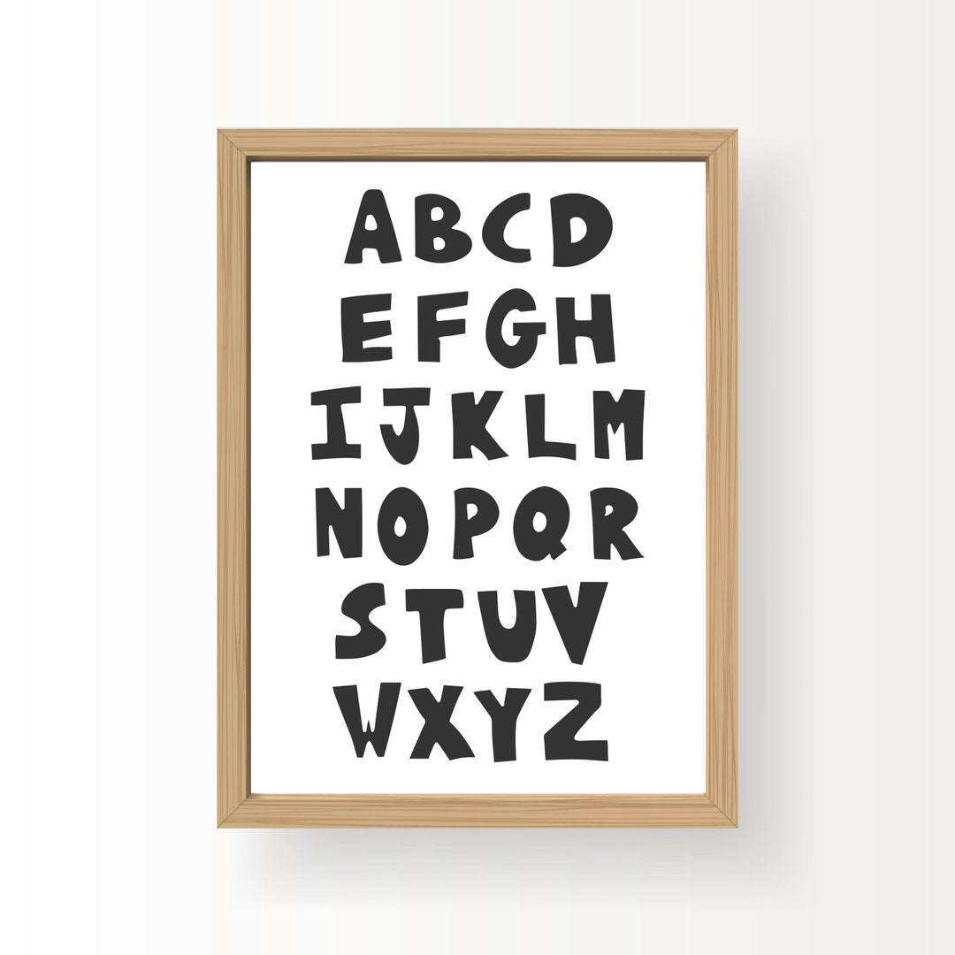 Alphabet Poster, ABC Wall Art, Alphabet Print, Nursery Decor, Kids Room ...
