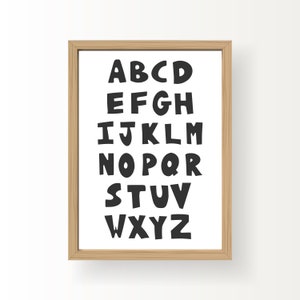Alphabet Poster, ABC Wall Art, Alphabet Print, Nursery Decor, Kids Room Decor, Playroom Decor
