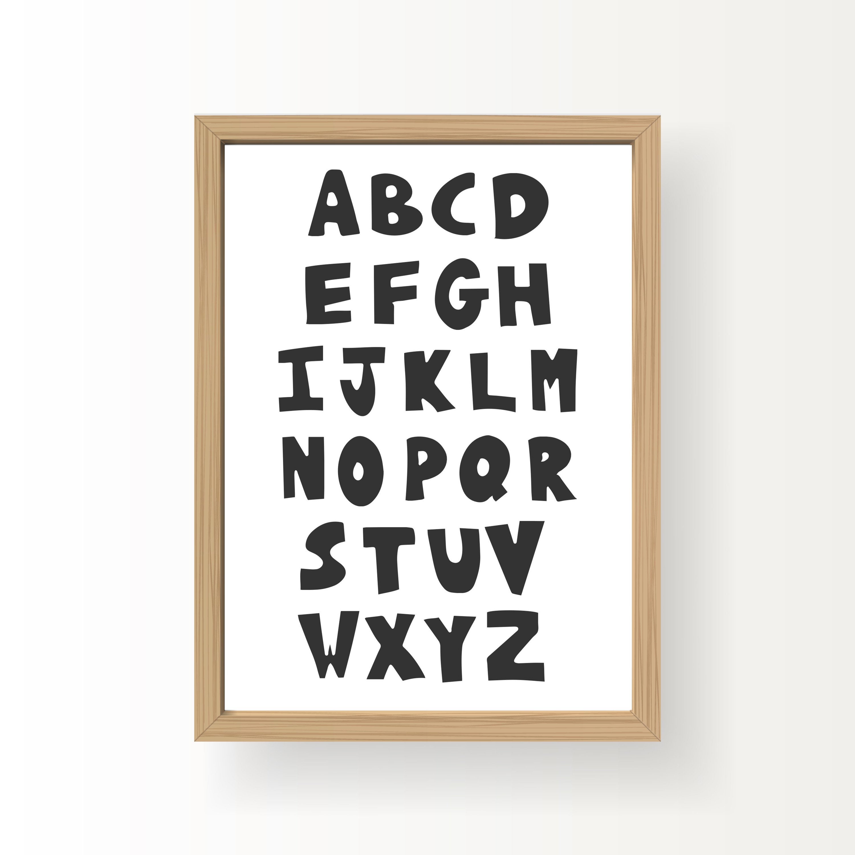 Alphabet Poster, ABC Wall Art, Alphabet Print, Nursery Decor, Kids Room ...