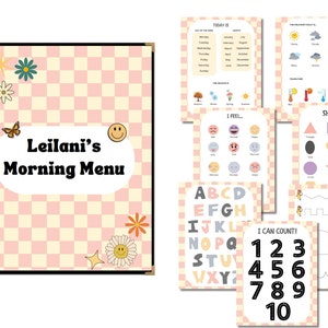 Retro Morning Menu | Preschool | Homeschool Morning Menu | Morning Basket | Preschool Binder | Printable | Busy Book | Digital