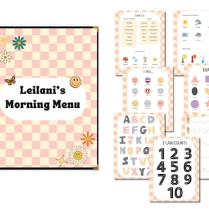Retro Morning Menu | Preschool | Homeschool Morning Menu | Morning Basket | Preschool Binder | Printable | Busy Book | Digital