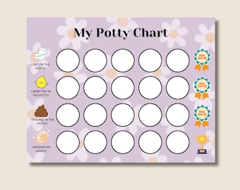 Printable Potty Training Chart, Girl Potty Training Training Chart, Digital Instant Download