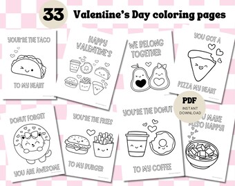 Valentine's Day Coloring Pages, Kid's Valentine's Coloring Pages, Valentine's Coloring Sheets, 33 Printable Valentine's Coloring Pages