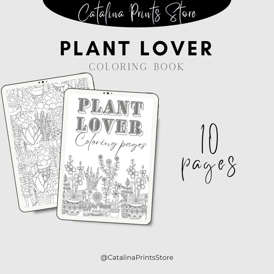 Plant Lover Coloring Book Adult Coloring Book Coloring Pages Instant Download Plant Lover ...