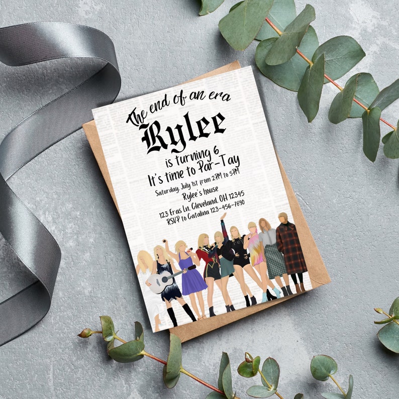 Taylor Swift Birthday Invitation Taylor Swift Eras Tour - Etsy