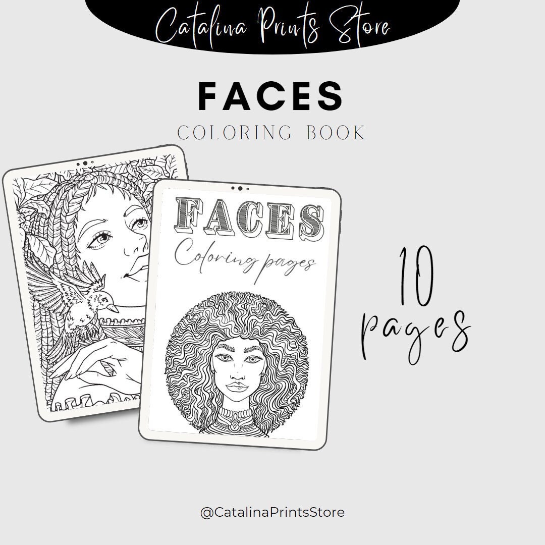 Woman Coloring Book Adult Coloring Book Coloring Pages Faces Drawing ...