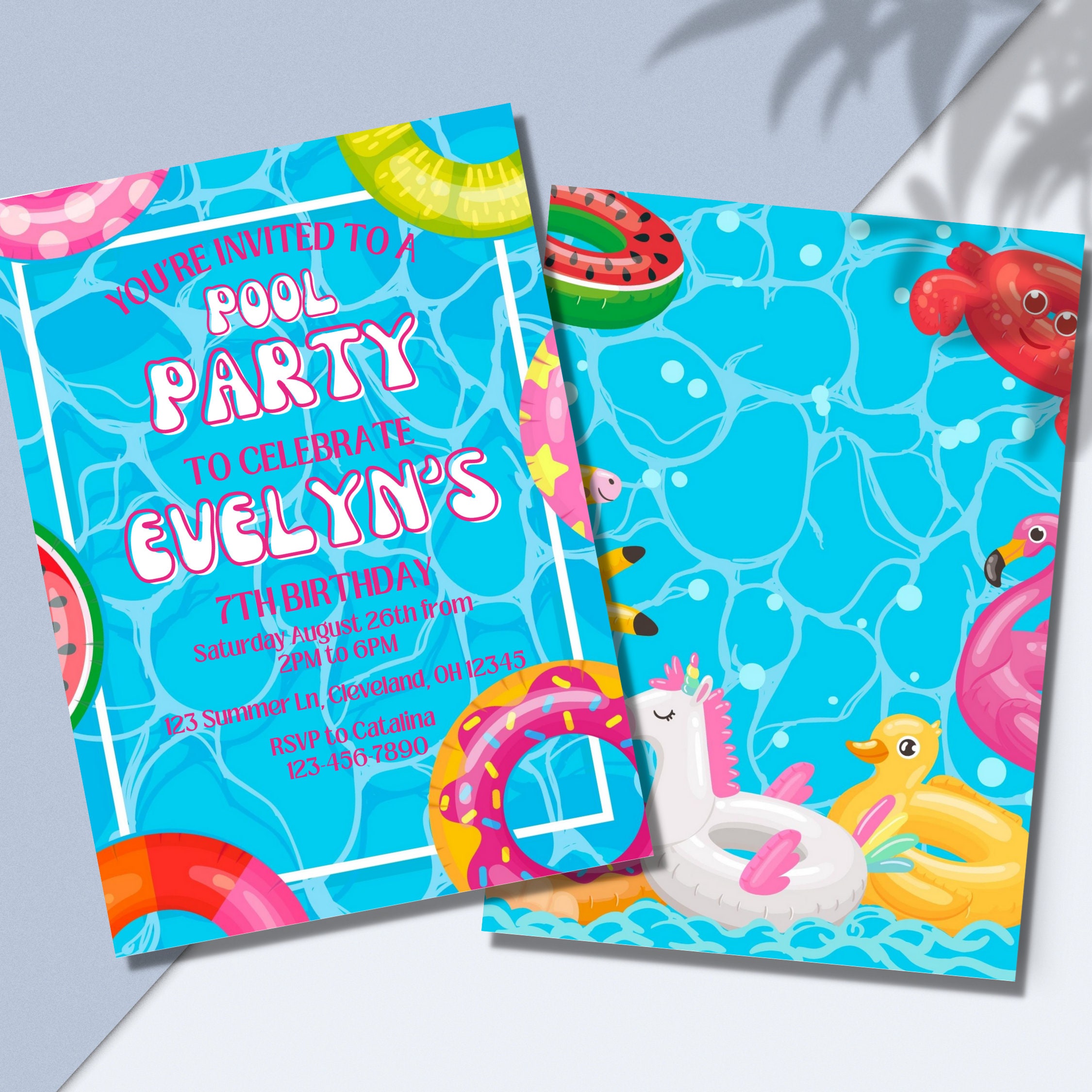 Pool Party Invitation Template Pool Birthday Party Instant Etsy Pool Party Invitation Template Pool Birthday Party Instant Etsy