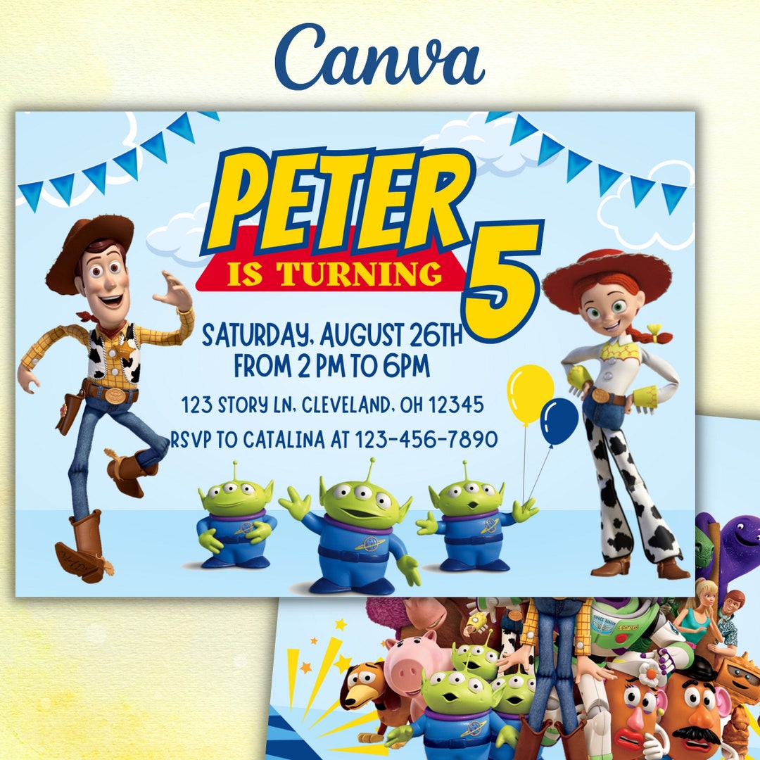 Toy Story Birthday Invitation Template Editable Digital Kids Party Toy Story Birthday Invitation Template Editable Digital Kids Party